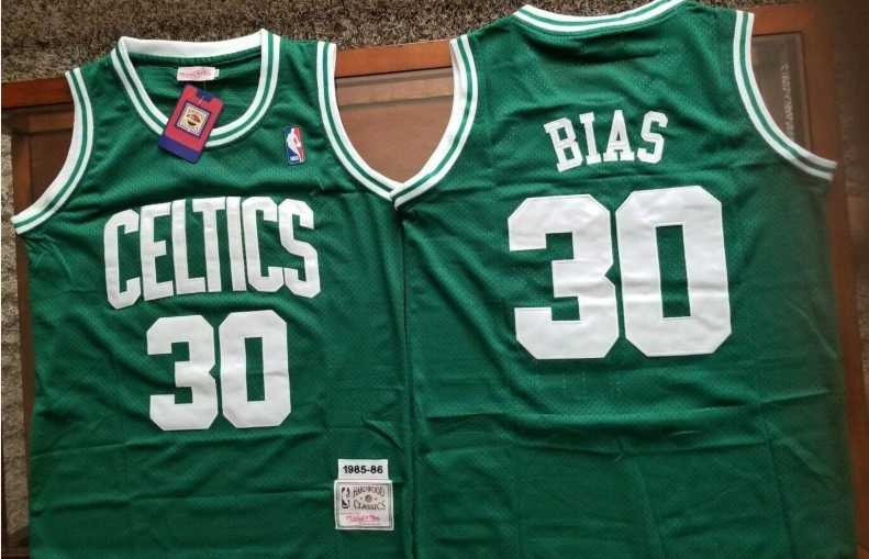 Mens Boston Celtics #30 Len Bias Green Swingman Throwback Jersey